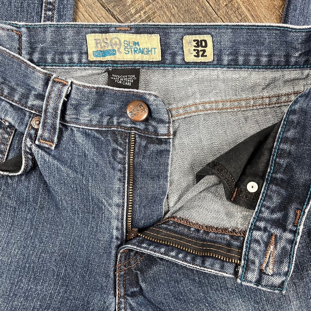 RSQ Slim Straight Jeans Pants Denim ((size W30 L32)) - Picture 6 of 7